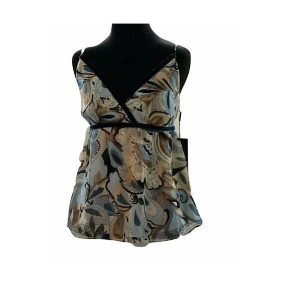 NWT Daisy Fuentes Velour Spaghetti Strap Tank - Picture 2 of 4